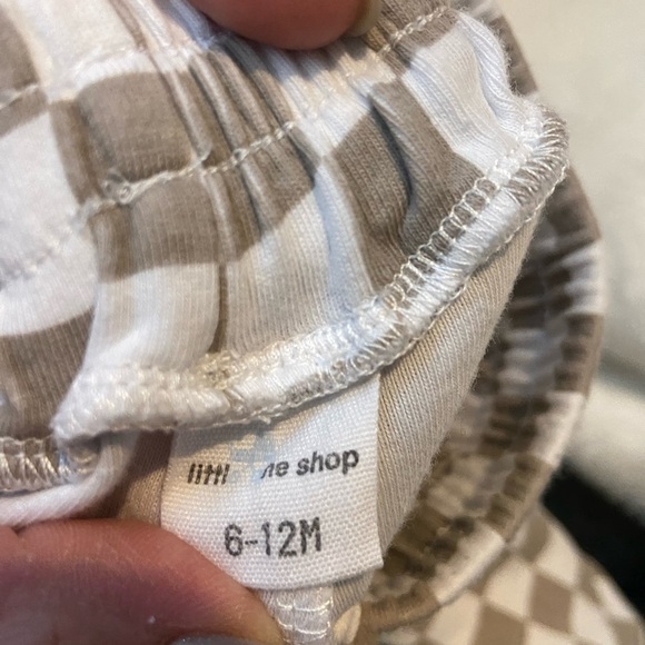 Kids Checkered Joggers in Brown and White - Picture 3 of 3